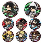 巨人动漫徽章 Attack 进击 Titan利威尔兵长艾伦三笠Q版 吧唧N