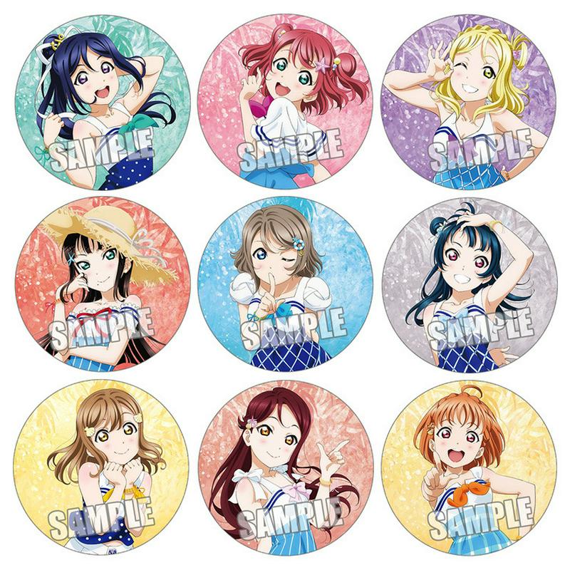 LoveLive Sunshine徽章Aqours水团小原鞠莉黑泽黛雅吧唧胸章9种/Z