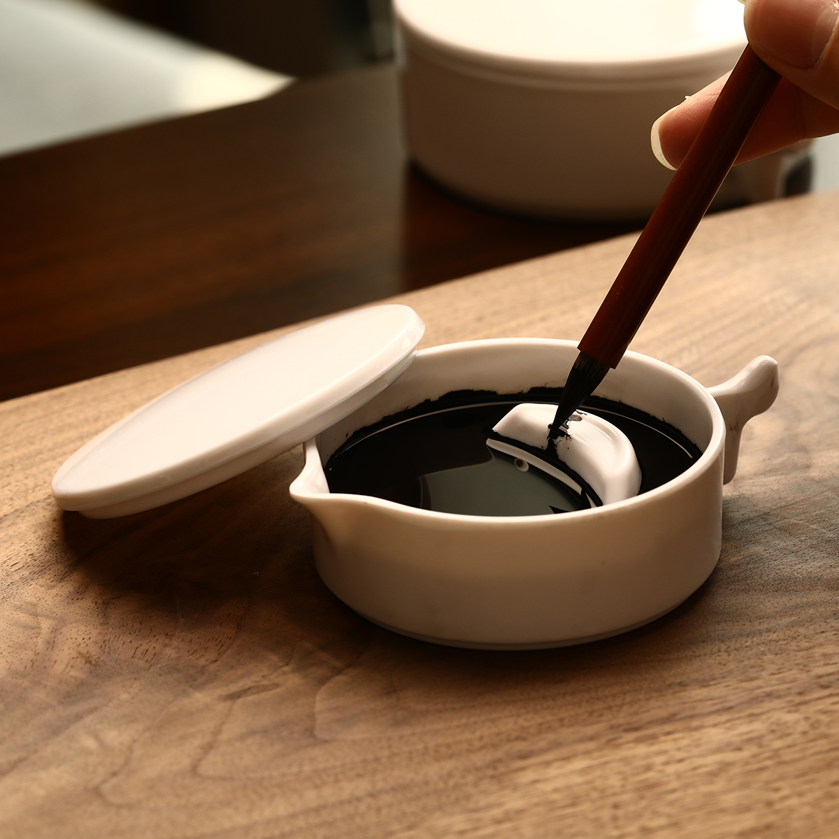 锦瑟文房仿瓷墨盒保湿耐用