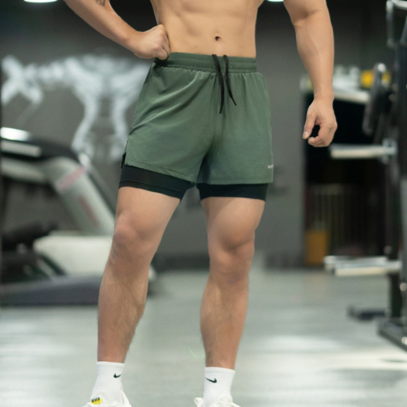 没事运动短裤男二合一