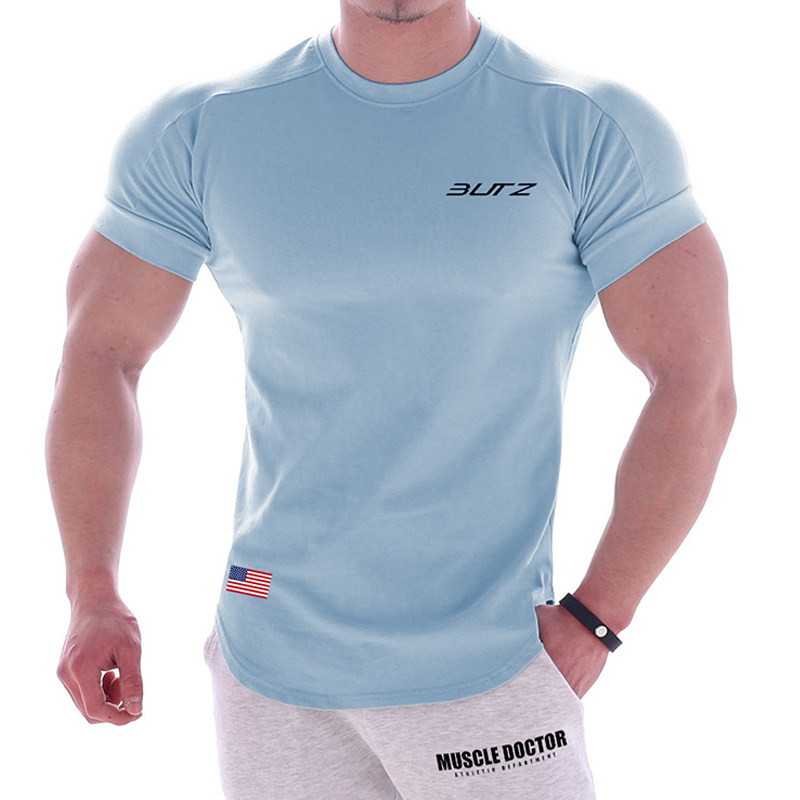 男士肌肉健身短袖紧身衣弹力篮球兄弟训练服纯色修身跑步运动t恤|ruв категории спортивный костюм/досуг одежды, фитнес - одежды, аэробика костюм - от Buy2taobao.com для оказания профессиональной услуги покупки агента Taobao