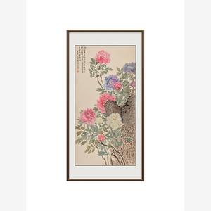 新款牡丹花挂画荷花国画手绘花鸟画重彩玄关装饰画名家字画真迹