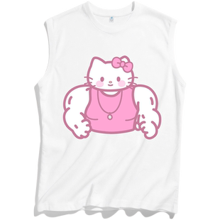 男t恤纯棉训练运动健身背心男款 无袖 打底 88vip商品猫猫男士 两2元