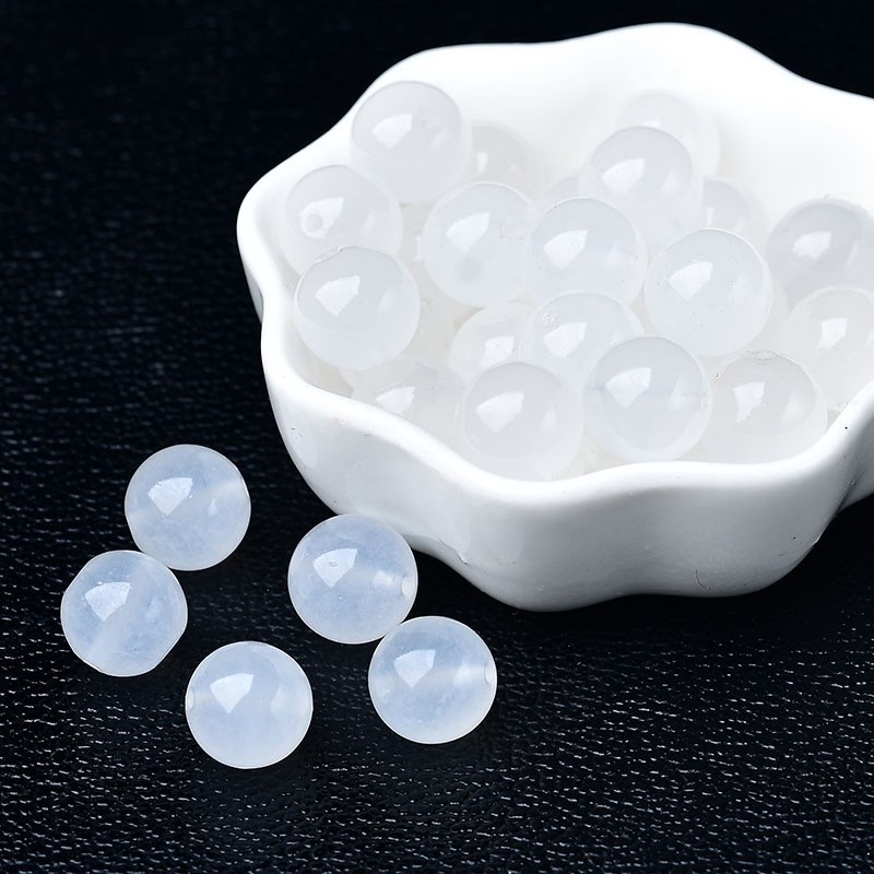 20257A天然新疆和田昆仑白玉散珠半成品diy水晶饰品配件材串珠包