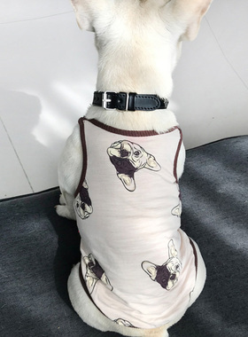 法斗衣服夏季清凉薄款巴哥潮牌印花宠物服饰比熊小型犬透气棉背心