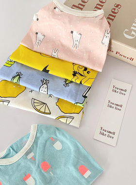 宠物狗狗夏季背心巴哥法斗雪纳瑞胖狗夏天空调衫小型犬薄款衣服