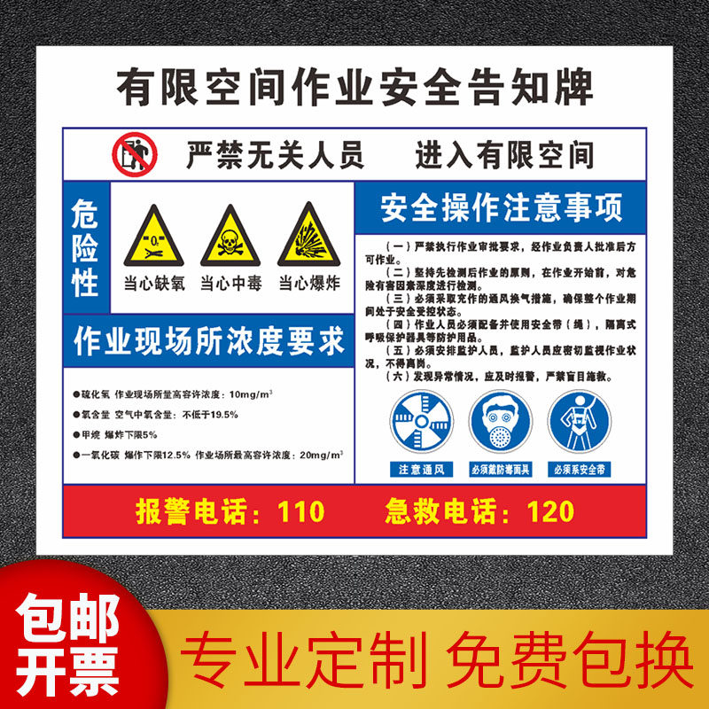 安全告知牌粉尘噪声高温安全风险生产周知温馨提示注意工作场所车间