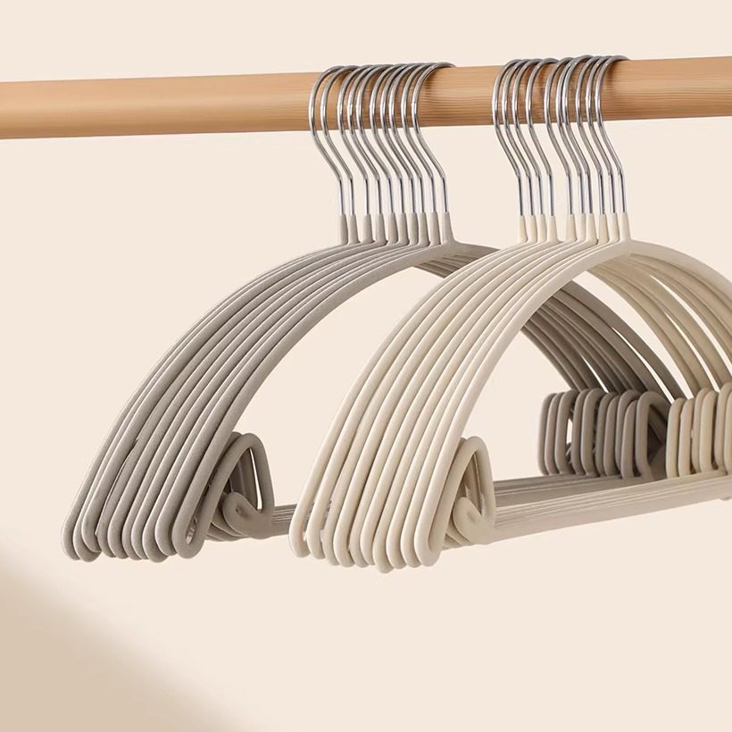 植绒衣架无痕家用挂衣防滑整理师收纳专用防肩角衣柜超薄大衣撑子
