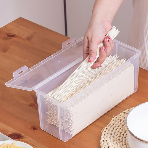 面条收纳盒食品级塑料大容量意大利面通心粉挂面保鲜盒带盖杂粮盒