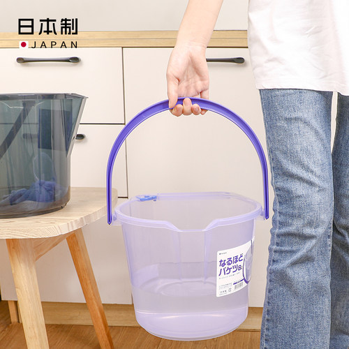日本进口inomata塑料水桶多功能带刻度加厚家务清洁洗车接水桶