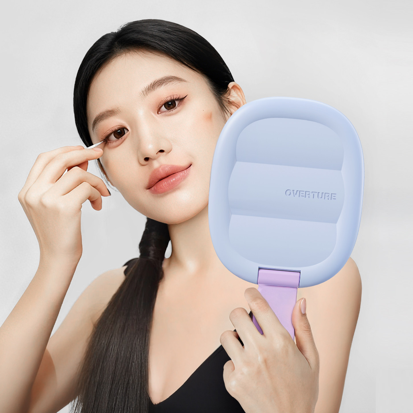 可立手持化妆镜女手拿补妆小镜子高颜值学生宿舍桌面台式折叠镜子