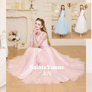 SainteYunne上与 超大裙摆重工拼接网纱长连衣裙LQ945 轻纱精灵