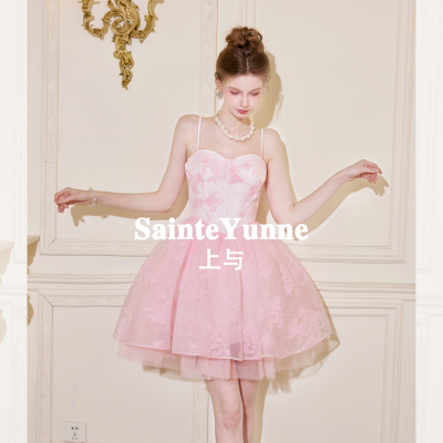 SainteYunne上与新款高定【梦幻花朵】蓬蓬短款连衣裙女夏LQ726