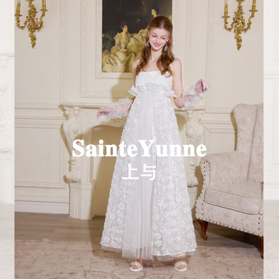 SainteYunne上与【高贵白雪】原创高级礼服婚纱晨袍裙春夏LQ725