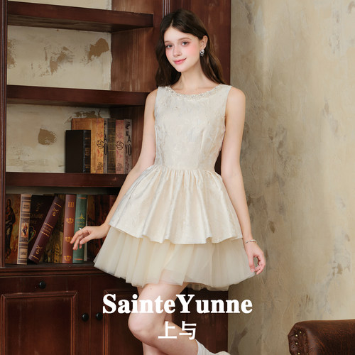 SainteYunne上与 钻领贵气仙气蓬蓬裙 秋季新品连衣裙LQ831