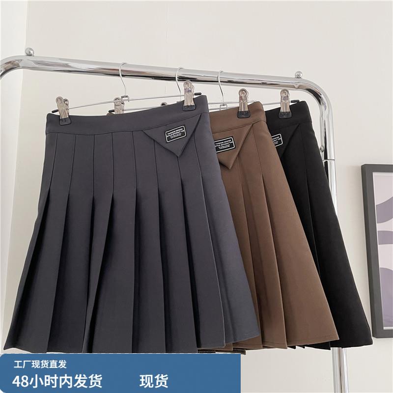 JK百褶裙女2025新款高腰显瘦学院风A字短裙胖mm褶皱松紧腰半身裙