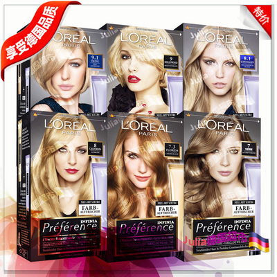 法国欧莱雅焦糖亚麻金精油染发剂