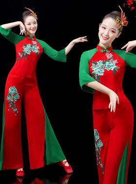 送扇子中老年胶州秧歌服新款套装腰鼓舞服装喜庆2023女中国风东北