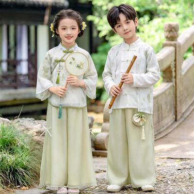 上春山舞蹈服装儿童国学汉服男女童小学生国风诗朗诵大合唱演出服