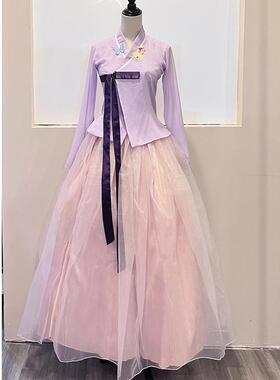 延边朝鲜族舞蹈服装练功服改良少数民族舞艺考演出表演服装网纱裙