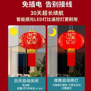 新款大红灯笼2025过年室外防水自建房别墅一对大门口新年挂饰电池