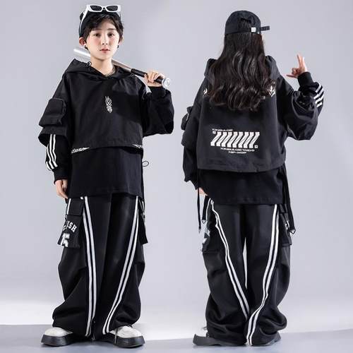 元旦儿童街舞演出服少儿服装hiphop童装男童嘻哈潮服架子鼓表演服
