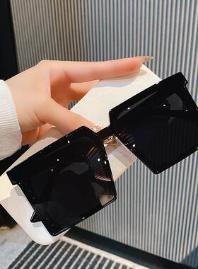 大框方形显瘦大脸偏光墨镜女韩版眼镜潮显脸小街拍太阳镜男圆长脸