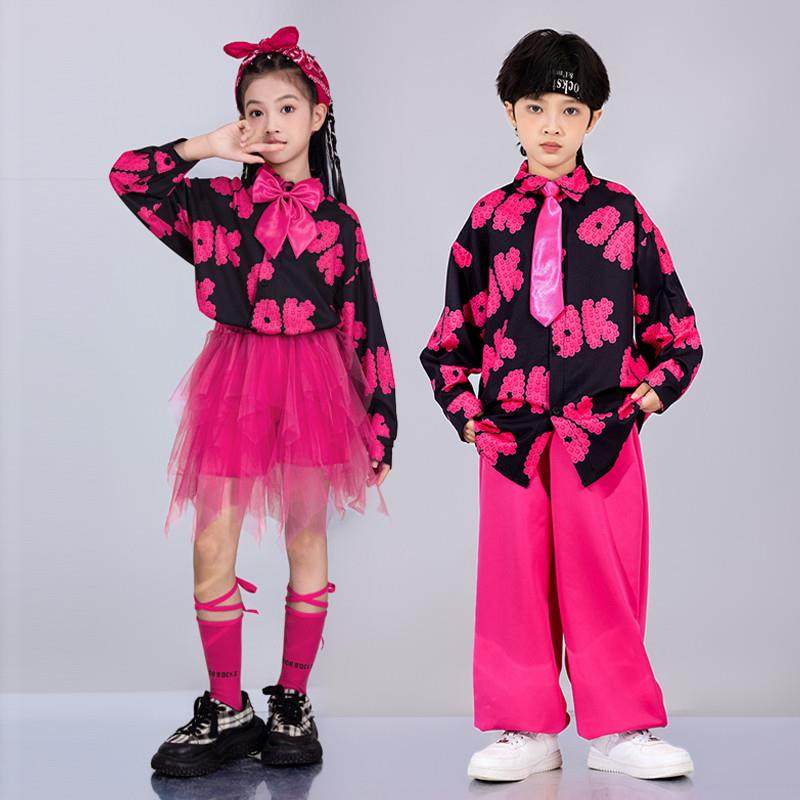 春节儿童合唱演出服中国红小学生运动会服装红歌港风啦啦队表演服