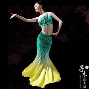 傣族舞蹈服装艺考云南西双版纳鱼尾裙少数民族服装女成人演出服新