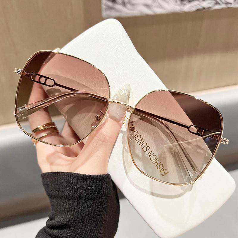 渐变色时尚太阳镜女级感大框可配近视度数显瘦偏光防紫外线墨镜