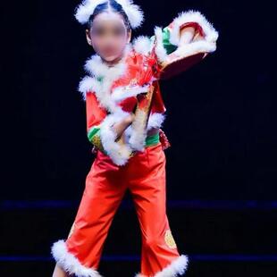 2025冬季新款儿童东北秧歌服女虎妞妞演出服民族元旦舞红色喜庆服