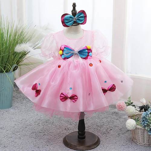 十一儿童演出服幼儿园舞蹈服女童蓬蓬纱裙萌萌小可爱连衣裙表演服