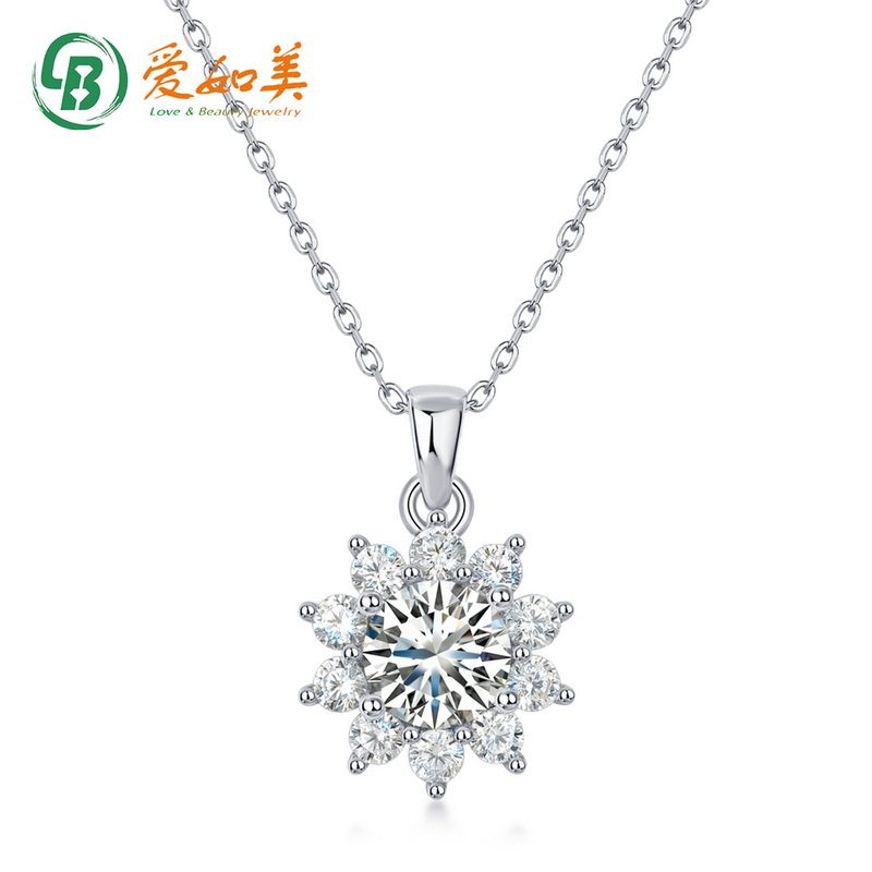 新款时尚雪花吊坠锁骨链ins风S925银渡18K金PT950铂金莫桑钻项链