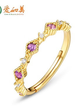 日本轻奢紫水晶菱形几何戒指女S925银渡18K金PT950铂金花冠戒指