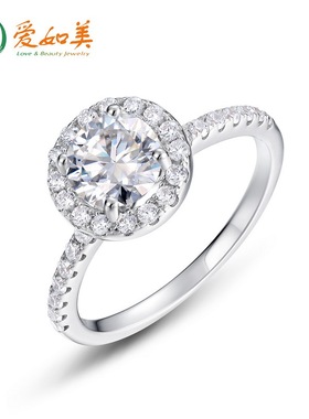 新款时尚流行莫桑石钻戒S925银渡18K金PT950铂金情侣求婚豪华婚戒