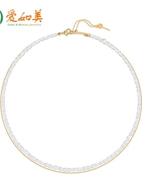 S925银渡18K金PT950铂金淡水珍珠短款项链小米珠配饰颈链韩国版