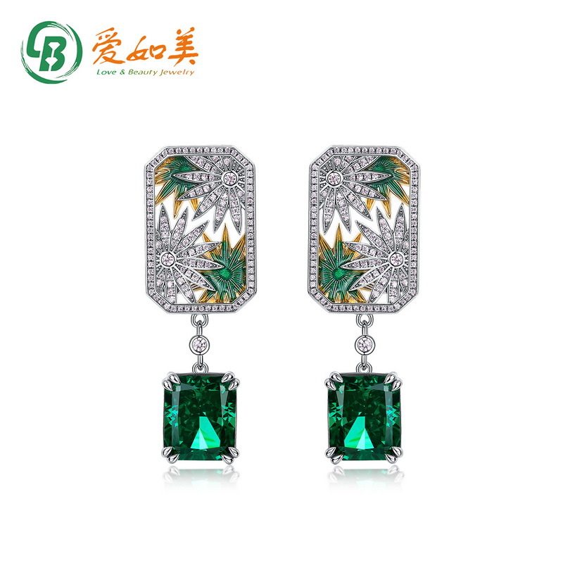 S925银渡18K金PT950铂金几何镂空耳环优雅魅力文艺女士气质耳钉