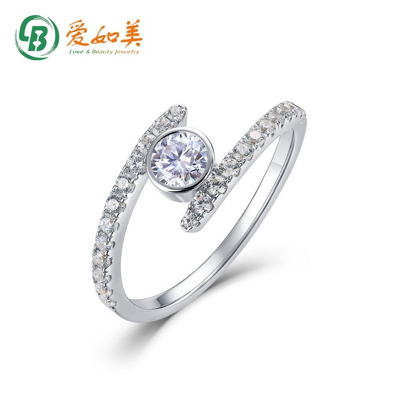 新品S925银渡18K金PT950铂金莫桑石戒指满镶锆石超闪指戒时尚婚戒