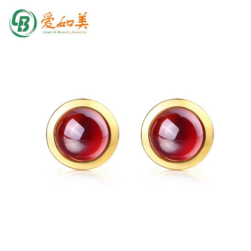 简约轻奢天然彩宝耳钉S925银渡18K金PT950铂金多色糖果宝石耳饰
