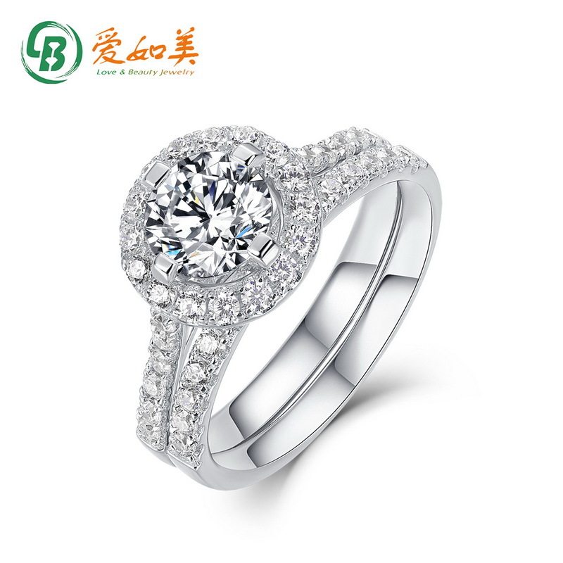 新款个性轻奢配饰蛋形S925银渡18K金PT950铂金莫桑钻时尚女婚戒指