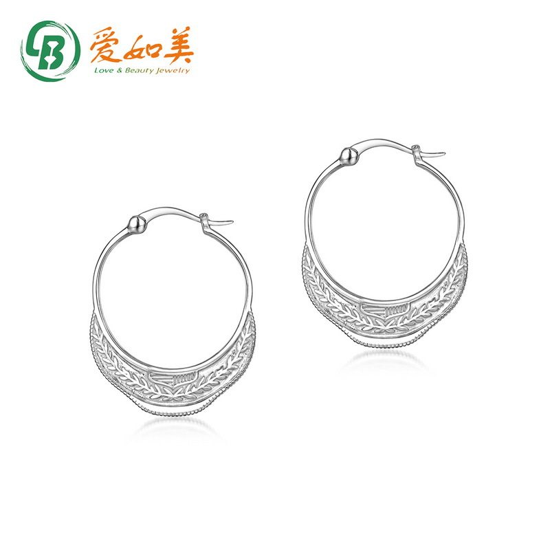 日系古货币弧形耳环S925银渡18K金PT950铂金耳环女时尚流行饰品