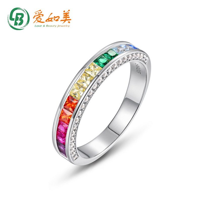 S925银渡18K金PT950铂金渐变戒指个性潮流高级感满钻时尚食指环