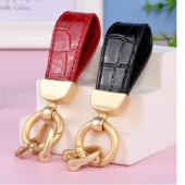 法式 简约精致鳄鱼皮纹汽车钥匙扣男女手绳钥匙链圈环包包挂饰情侣