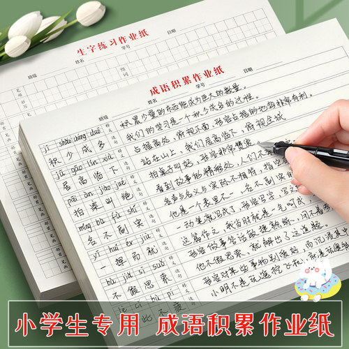 成语积累本语文好词好句默写本造句打卡摘抄练字本阅读复习抄写本拼音田字格听写纸本通用生字练习数学作业
