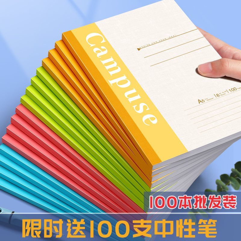 思进100本软面抄笔记本本子a5