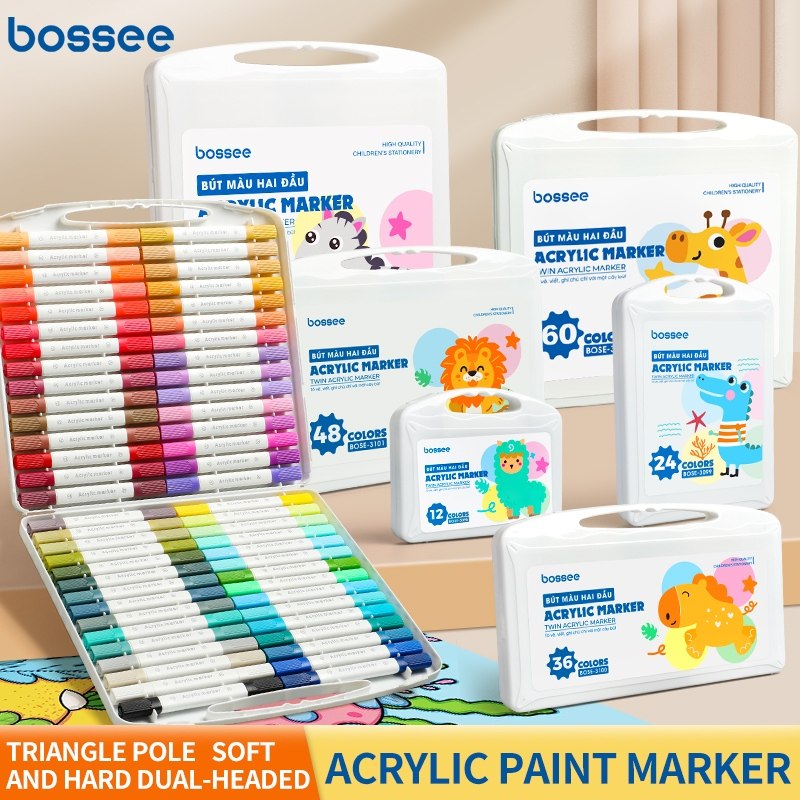 思进小白盒60色双头水彩笔丙烯性马克笔软头小学生专用不透色可叠色儿童画笔可水洗涂色马克笔专业美术颜料笔,文具电教/文化用品/商务用品,马克笔,淘宝优惠券,粉丝福利购,淘宝优惠卷