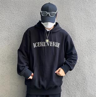 ICEREVERIE 秋冬水钻烫钻原创卫衣男女潮流百搭情侣潮牌连帽衫