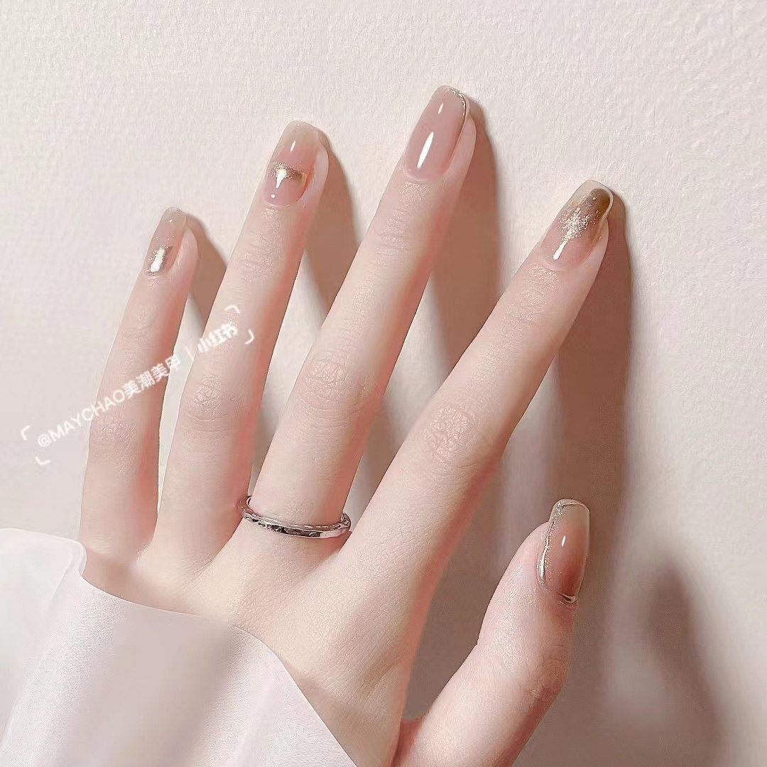 鹿舞温柔简约ins手工穿戴甲2023轻奢日韩显白持久可拆卸美甲贴片