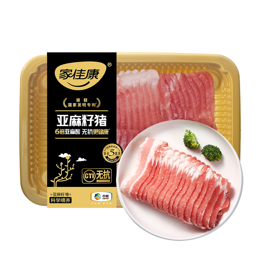 家佳康亚麻籽猪五花肉片240g