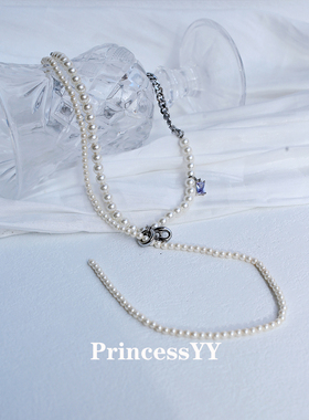 PrincessYY流苏珍珠装饰项链女高级感轻奢小众毛衣配饰锁骨气质潮